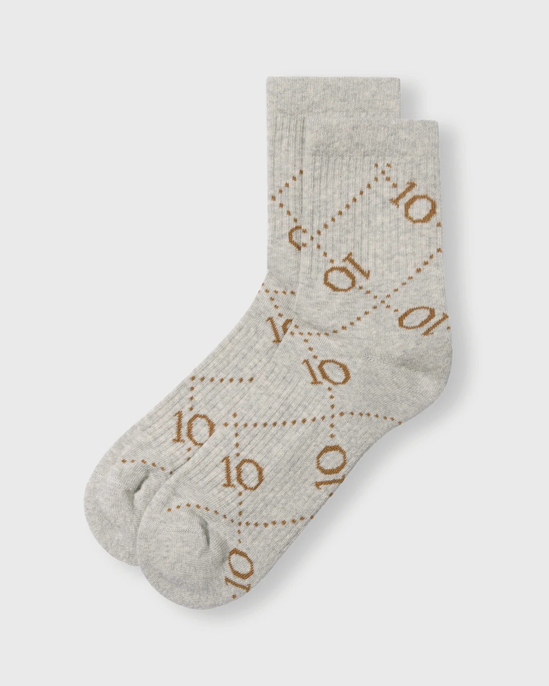 10DAYS Socks Monogram Light Grey Melange Accessoires