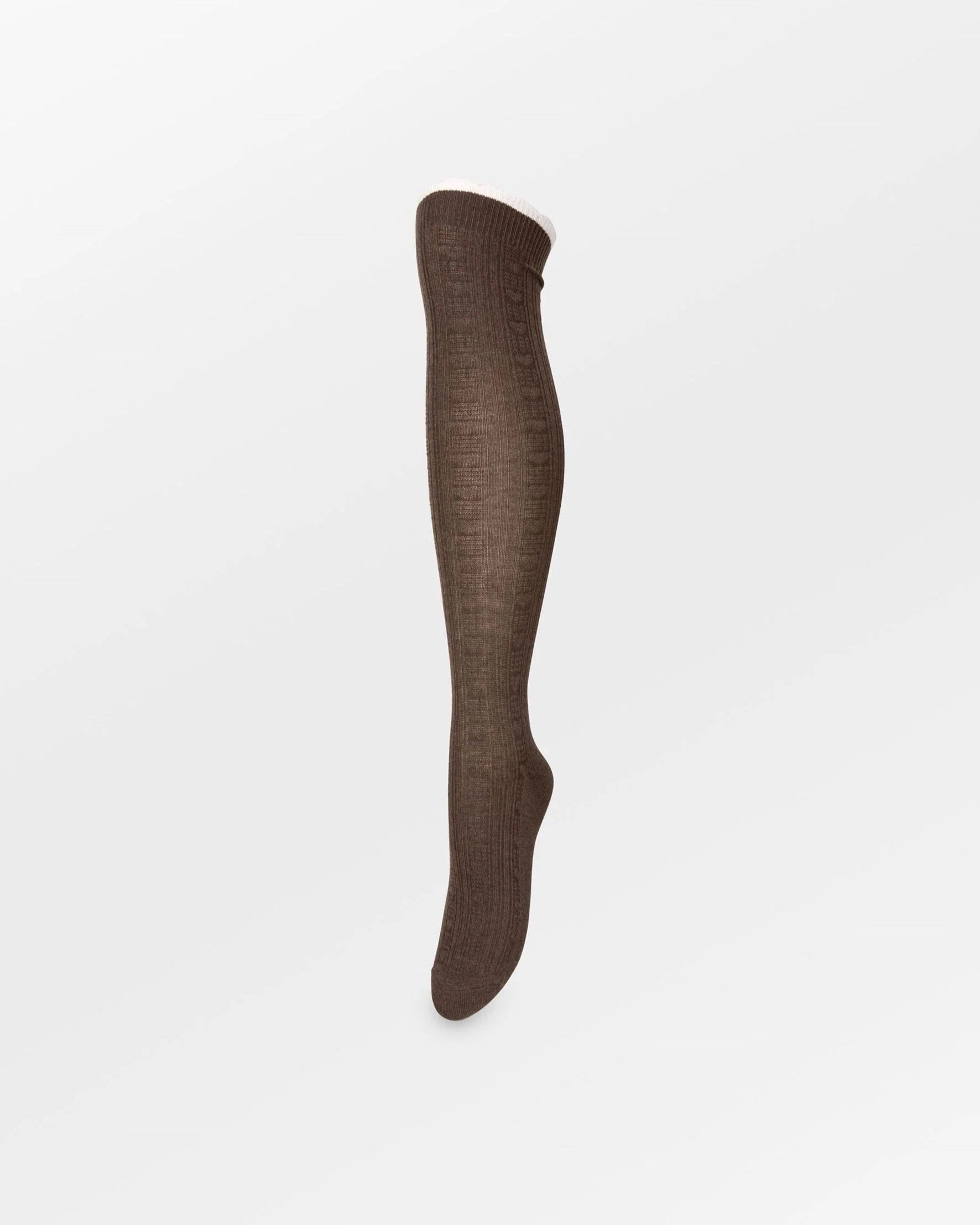Becksöndergaard Scallop Knee Sock Melange Brown Accessoires