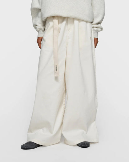 10DAYS Wide Jog Twill Pants Pearl Broeken