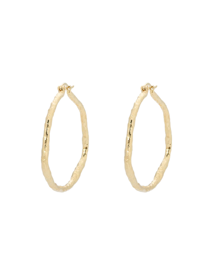 Anna + Nina Large Organic Hoop Oorbellen (2 stuks) Gold Plated Accessoires