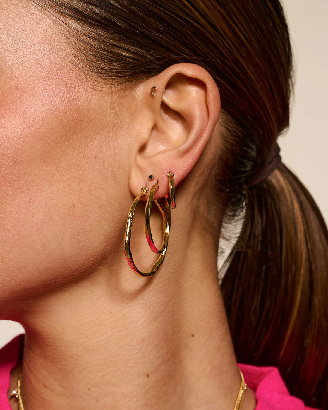 Large Organic Hoop Oorbellen (2 stuks)