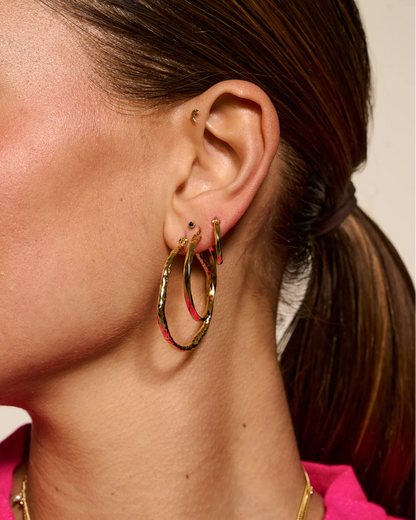 Anna + Nina Large Organic Hoop Oorbellen (2 stuks) Accessoires