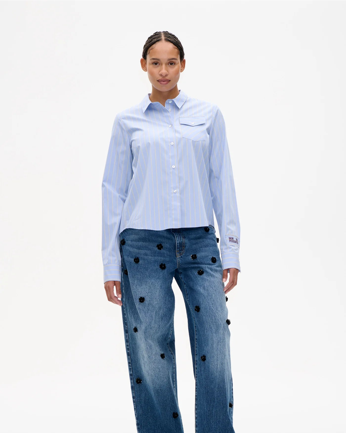 Baum und Pferdgarten Menja Blouse Sky Blue Sunny Stripe Blouses