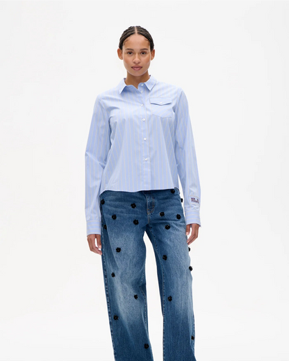Baum und Pferdgarten Menja Blouse Sky Blue Sunny Stripe Blouses