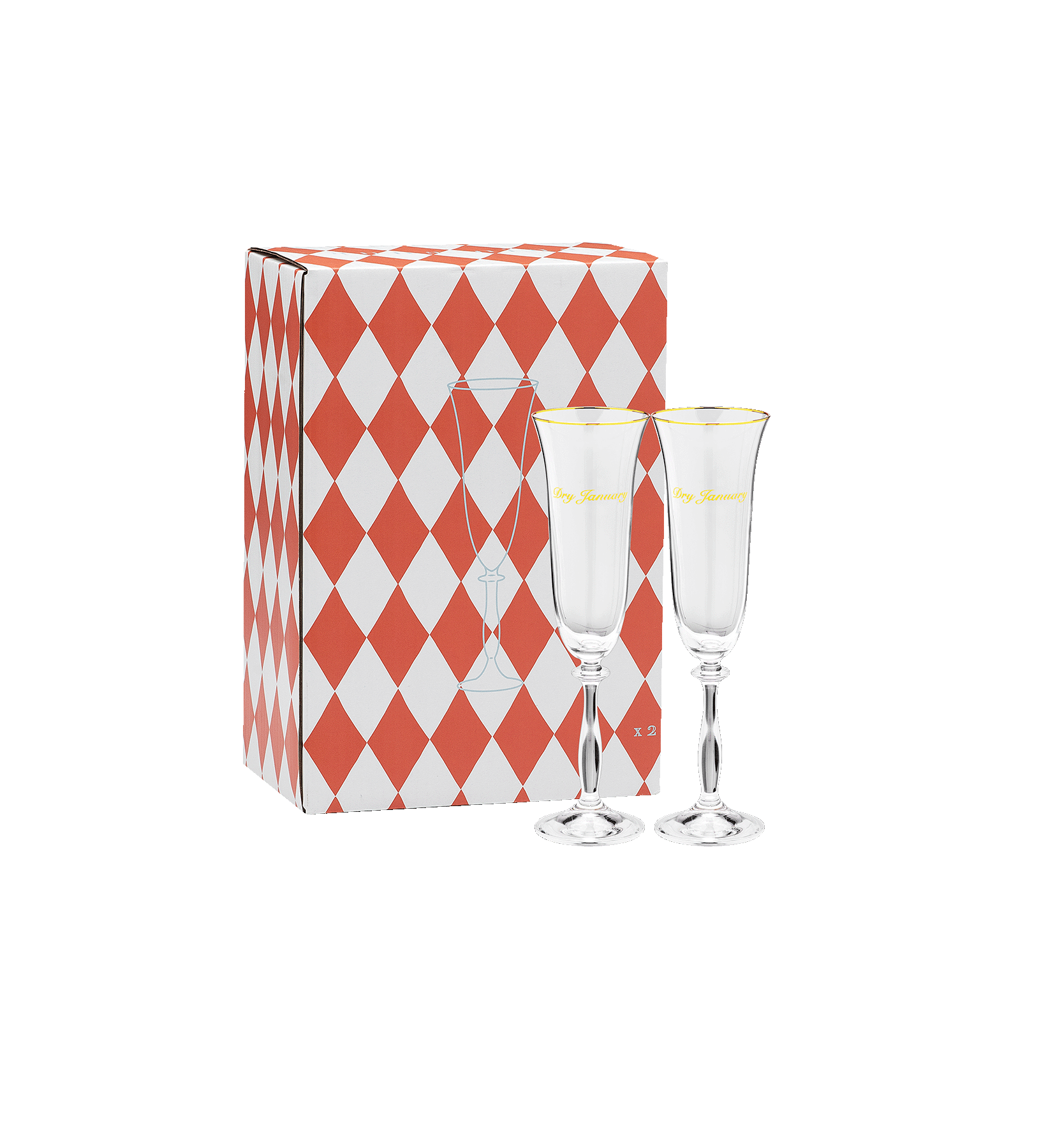 Anna + Nina Dry January Champagne Flute Set of 2 Accessoires