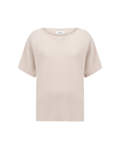 Knit-Ted Eva Top Creme Tops
