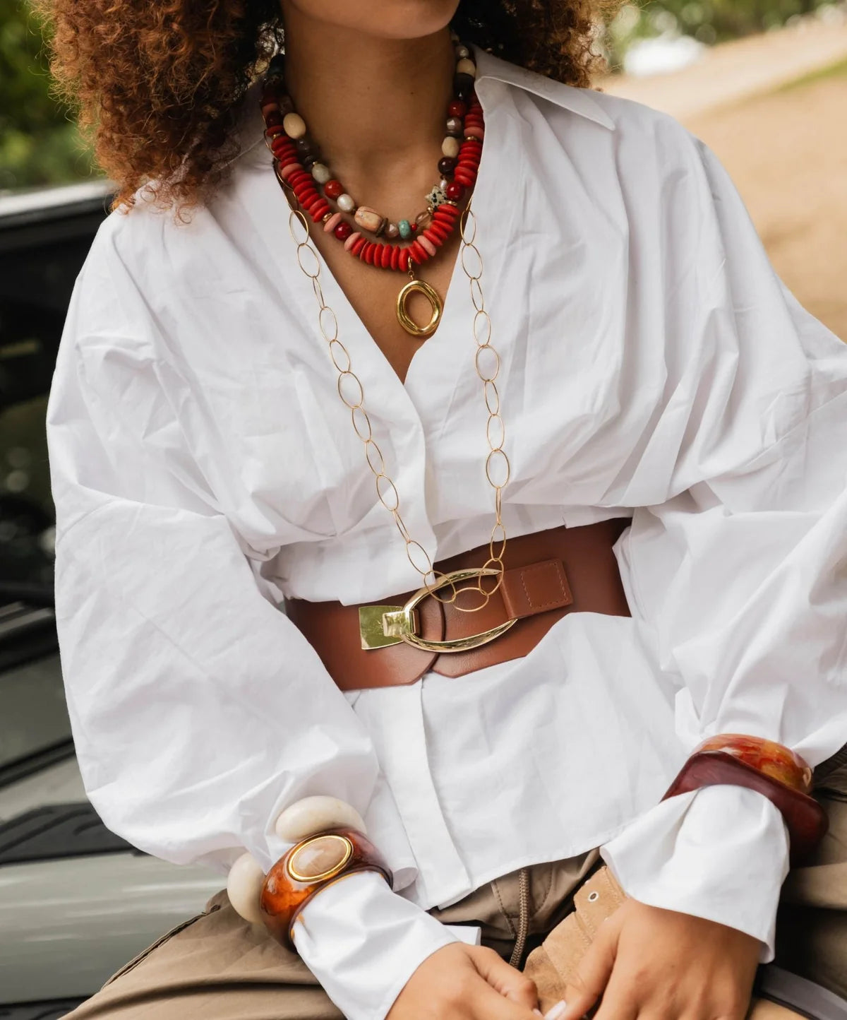 Le Veer Brown Stone Bangle