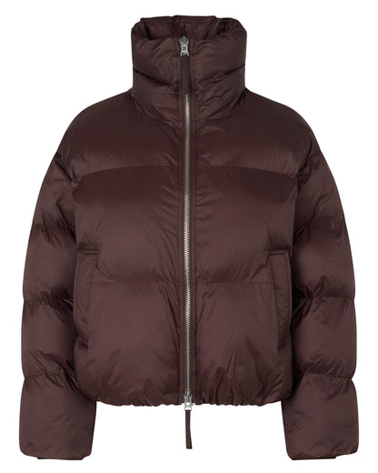 Second Female Riya Puffer Jacket Chocolate Plum Jassen