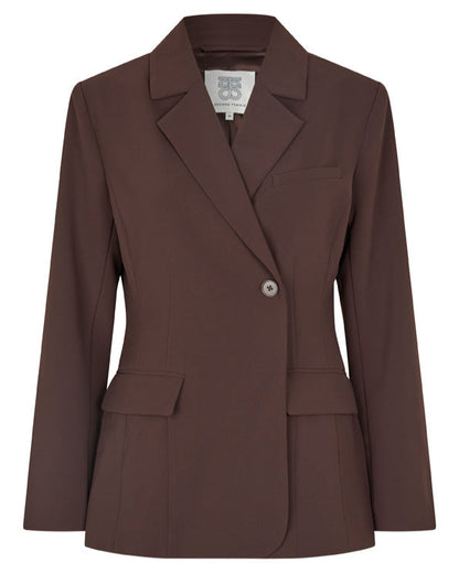 Second Female Fique Fitted Blazer Chocolate Plum Blazers & Jasjes
