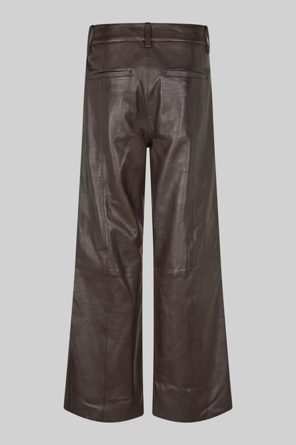 Second Female Letho Leather Straight Trousers Broeken