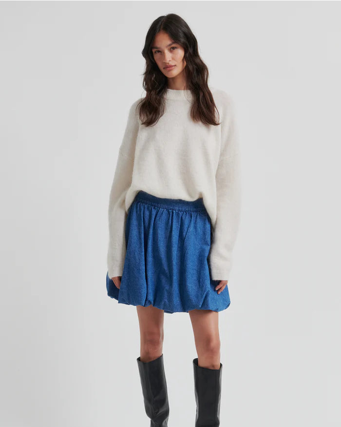 Second Female Cornelia Denim Mini Balloon Skirt Rokken