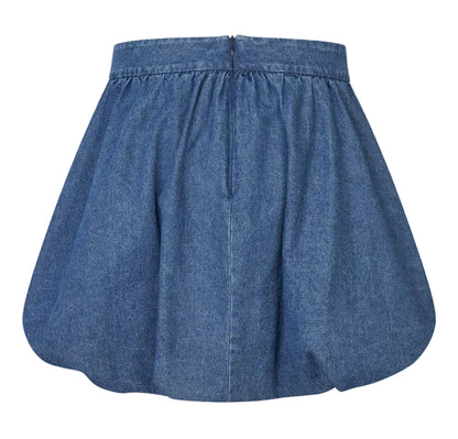 Second Female Cornelia Denim Mini Balloon Skirt Rokken
