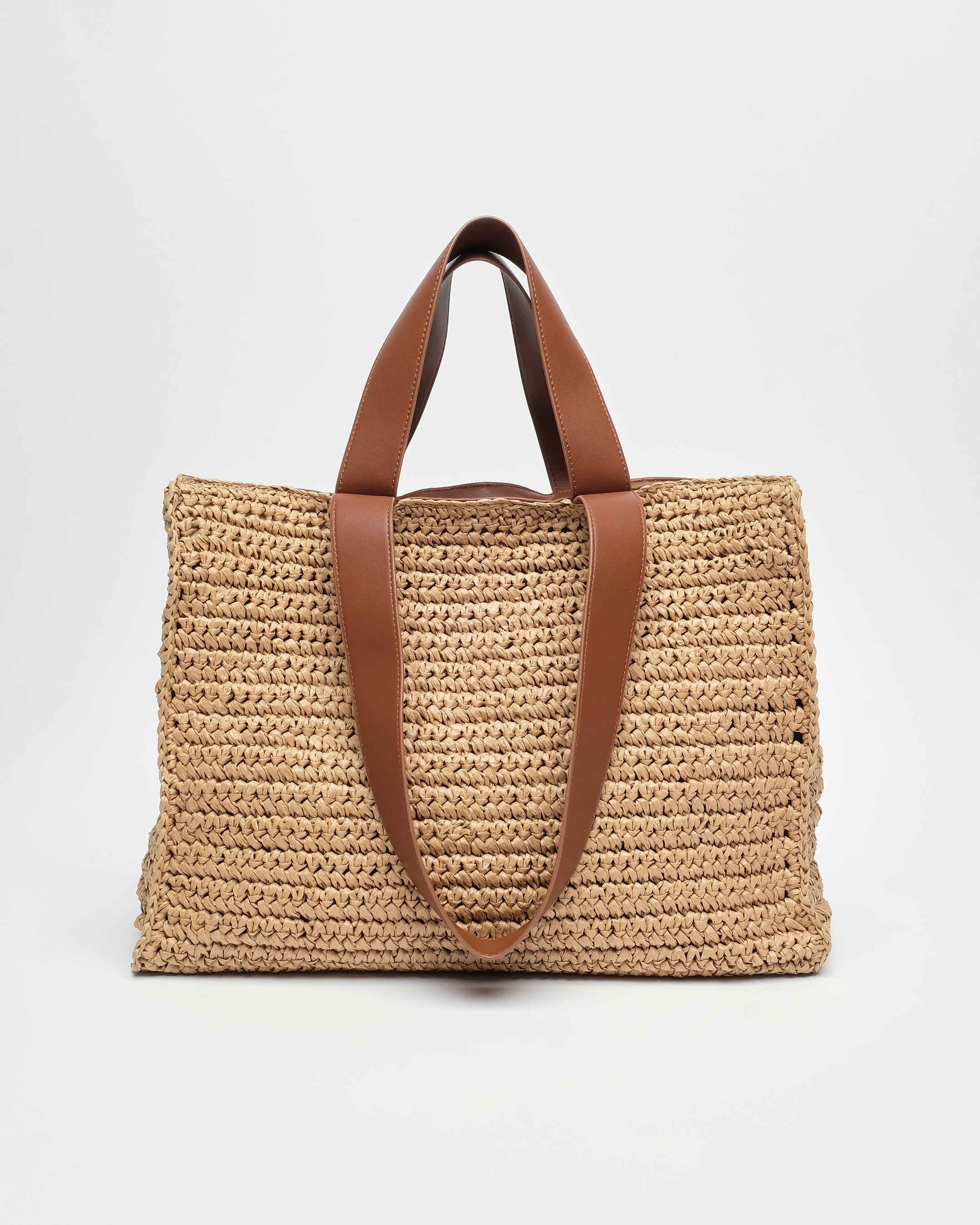 Núnoo Shopper Raffia Light Brown Tassen