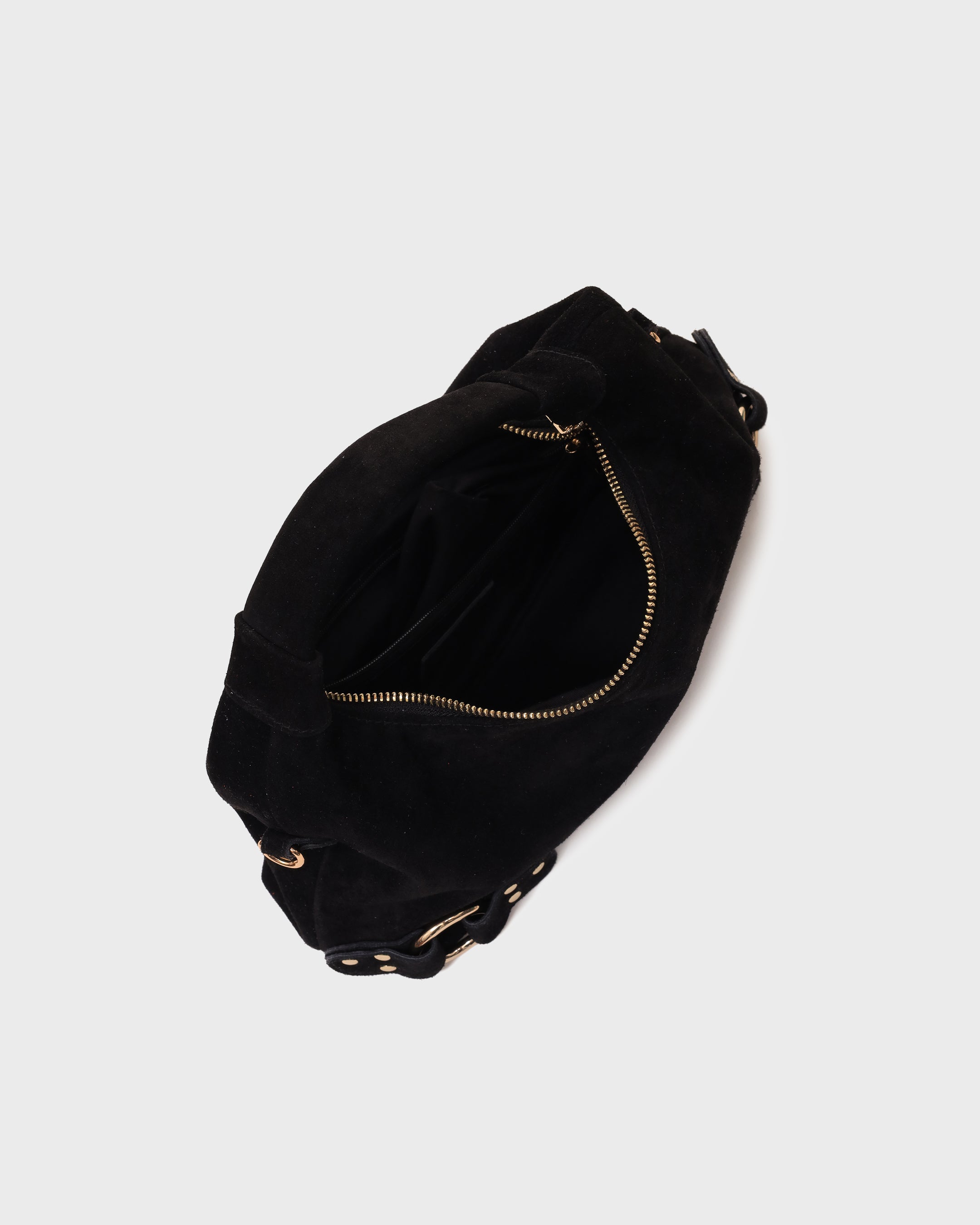 Núnoo Dandy Fringe Suede Black w. Gold Tassen