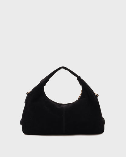 Núnoo Dandy Fringe Suede Black w. Gold Tassen