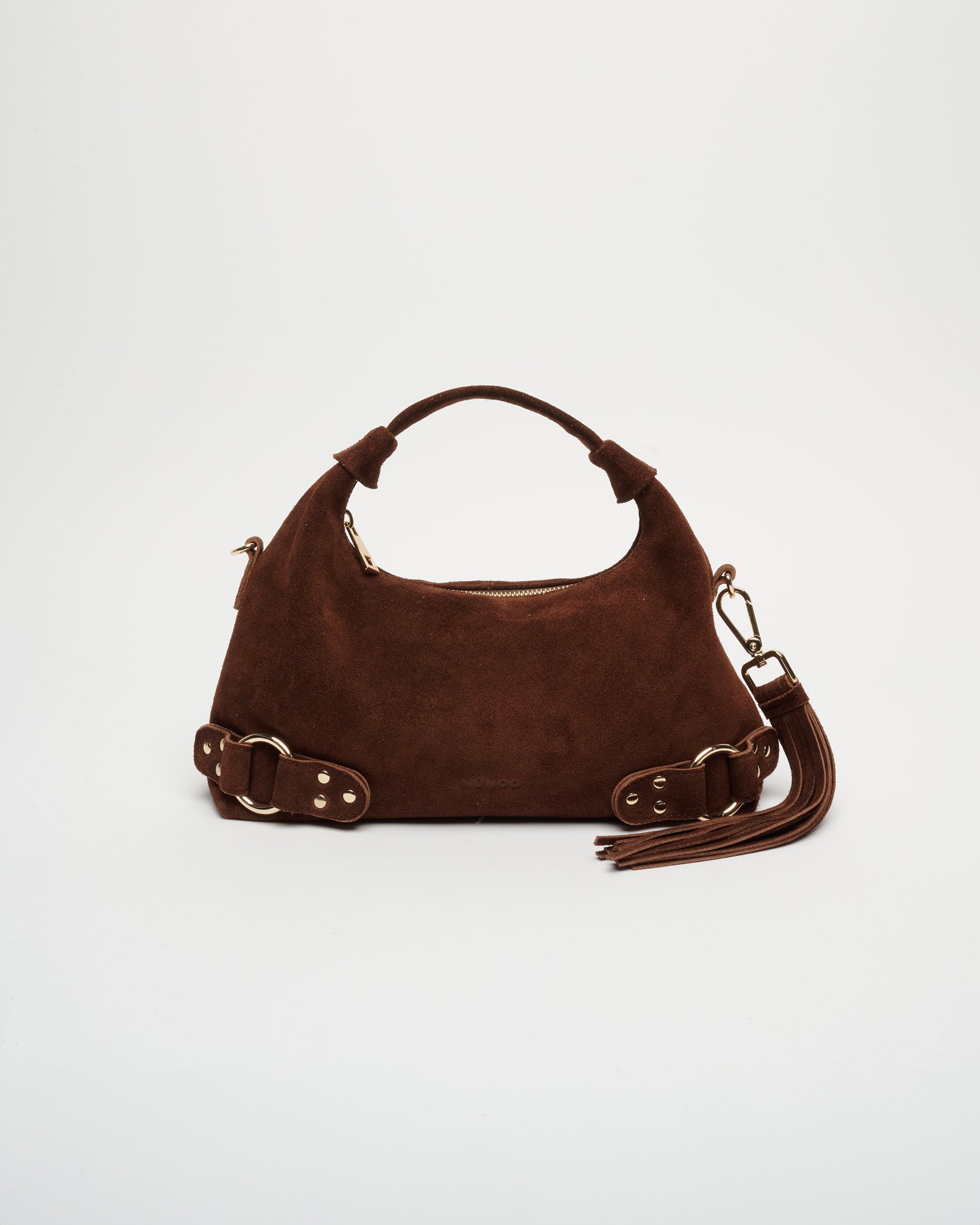 Núnoo Dandy Fringe Suede Dark Brown w. Gold Accessoires