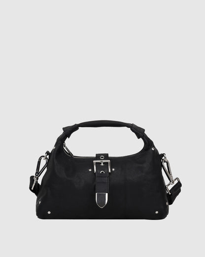 Núnoo Dandy Buckle Washed Black Tassen