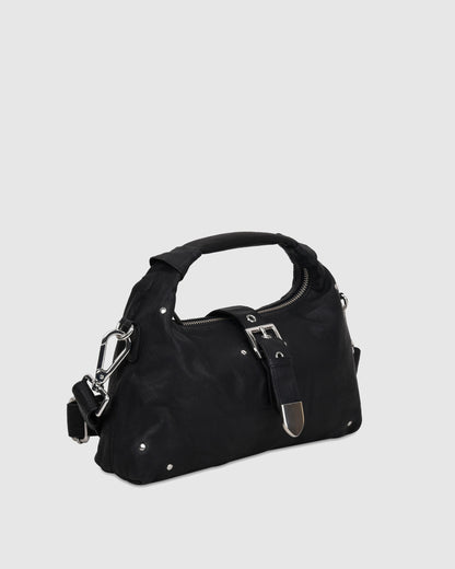 Núnoo Dandy Buckle Washed Black Tassen