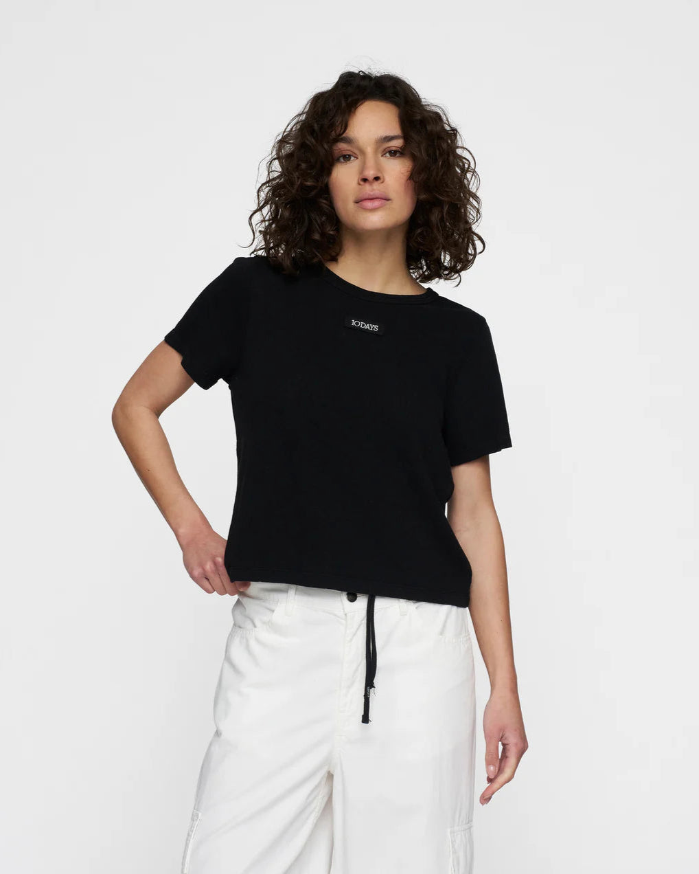 10DAYS T-shirt linnen Black T-shirts