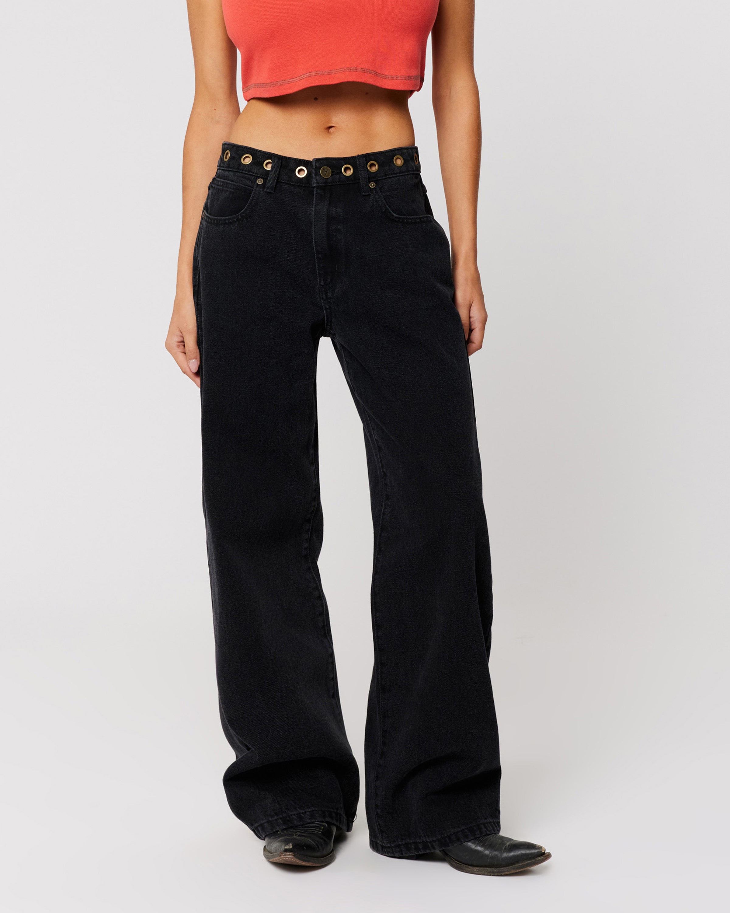 Abrand 95 Mid Baggy Eyelet Jeans