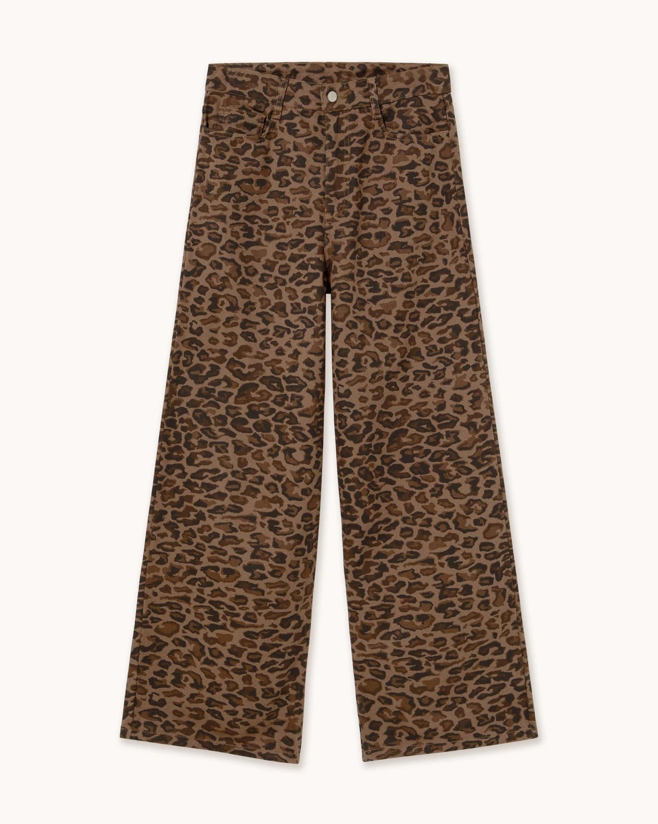 The Tiny Big Sister Animal Print Berta Long Denim Mocha Jeans