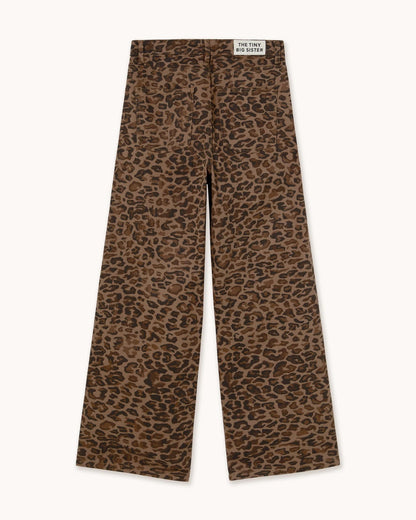 The Tiny Big Sister Animal Print Berta Long Denim Jeans