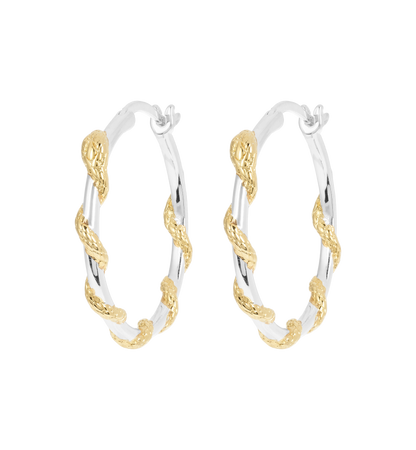 Anna + Nina Big Twisting Serpent Hoop Oorbellen (2 stuks)