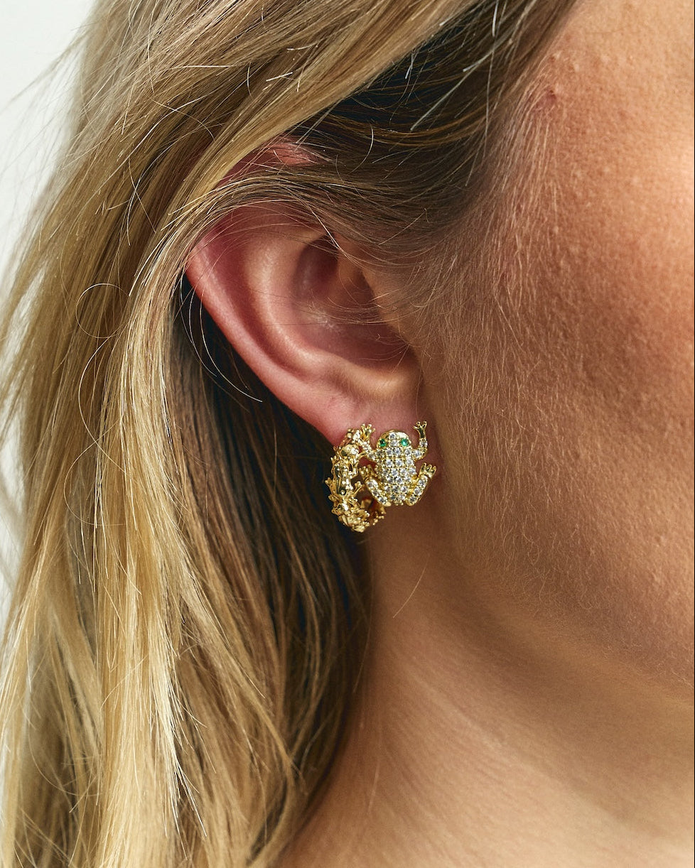 Anna + Nina Froggies Hoop Oorbellen (2 stuks)