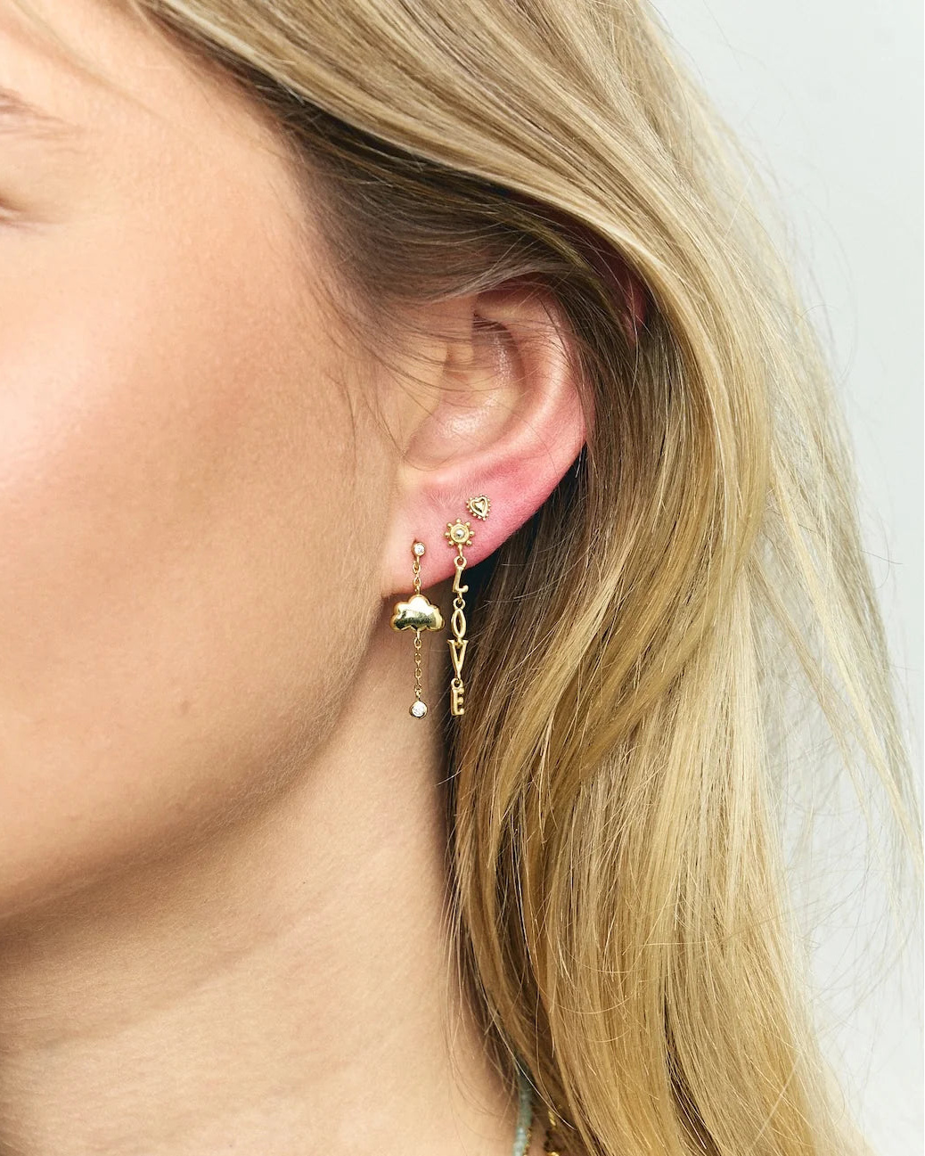 Anna + Nina Single Bravery Heart Stud (1 stuk)