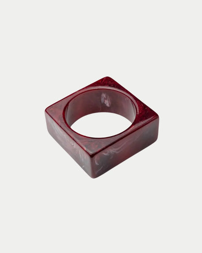 BOW19 Big XL Square Bracelet Wine Red