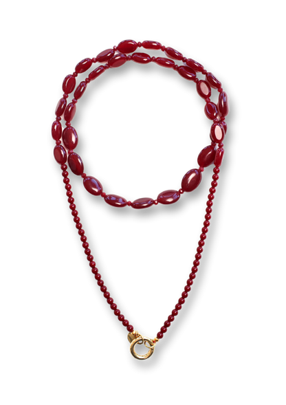 Funky Burgundy Long Necklace