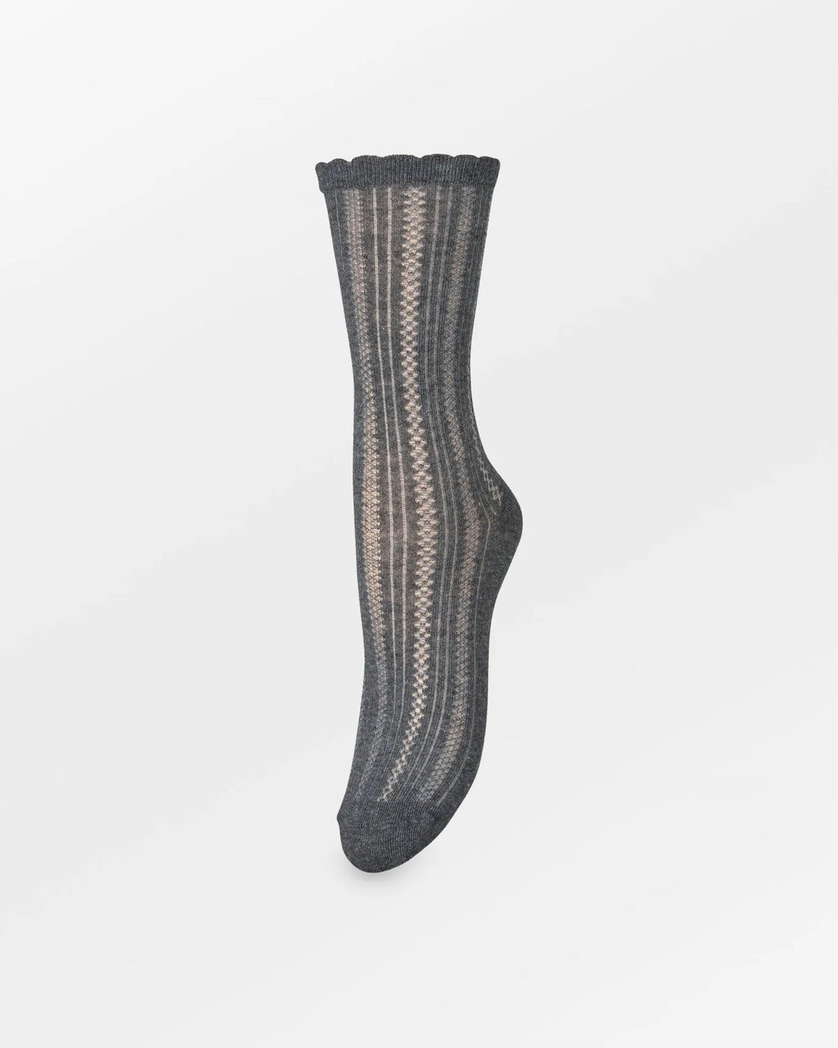 Becksöndergaard Crochia Cotta Sokken Dark Grey Melange