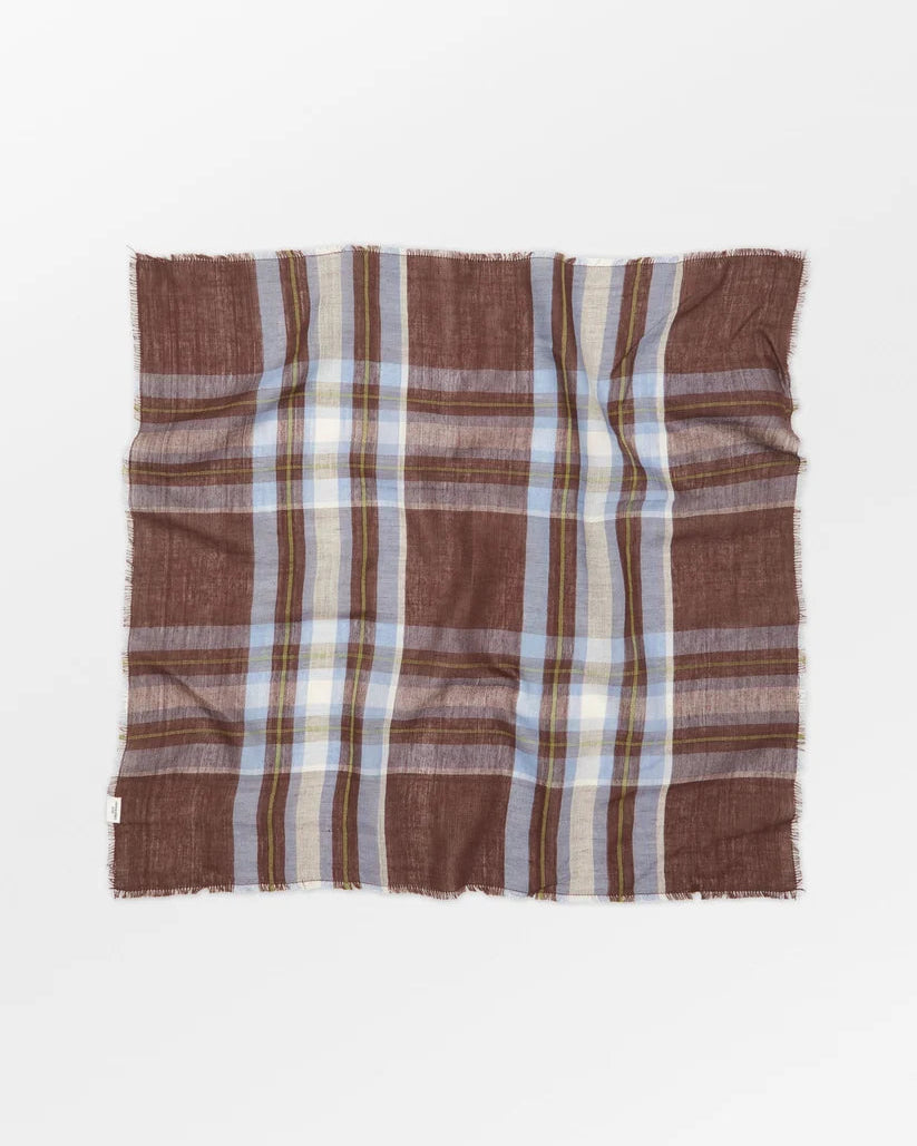 Becksöndergaard Plaidia Cowea Scarf Cappuccino Brown 55 x 55 cm