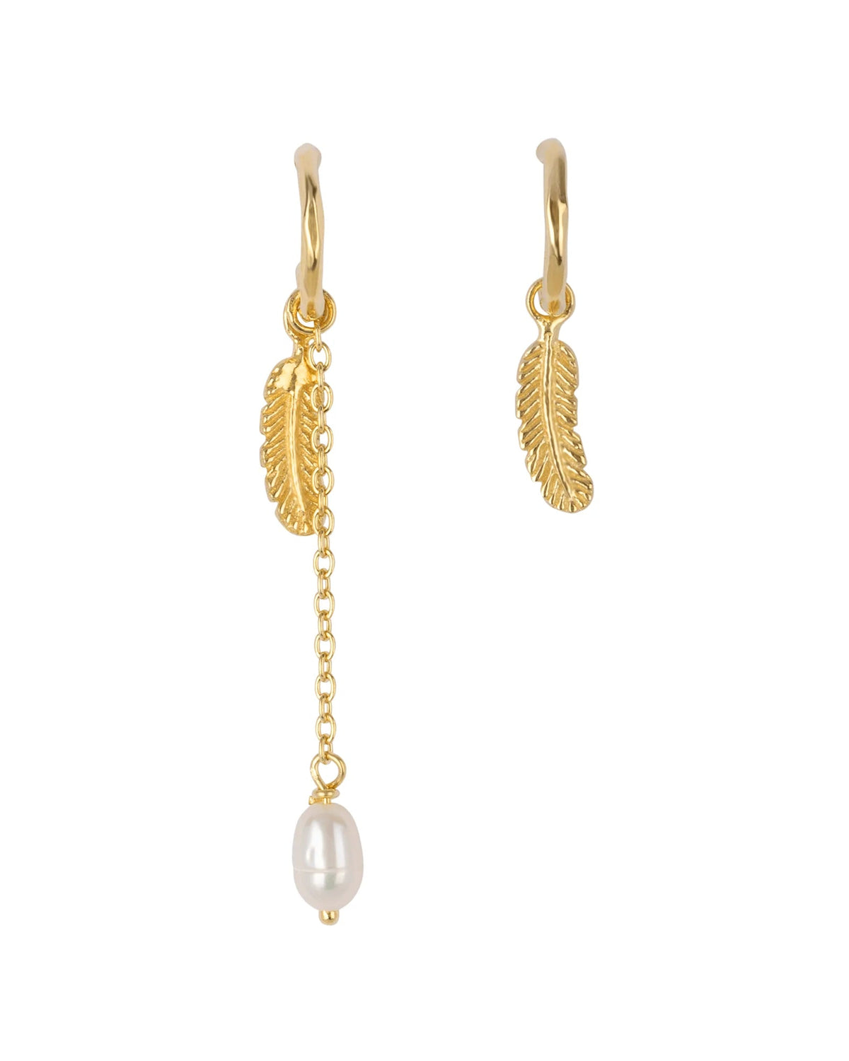 Little Feather Stud Hoop Oorbellen (2 stuks)