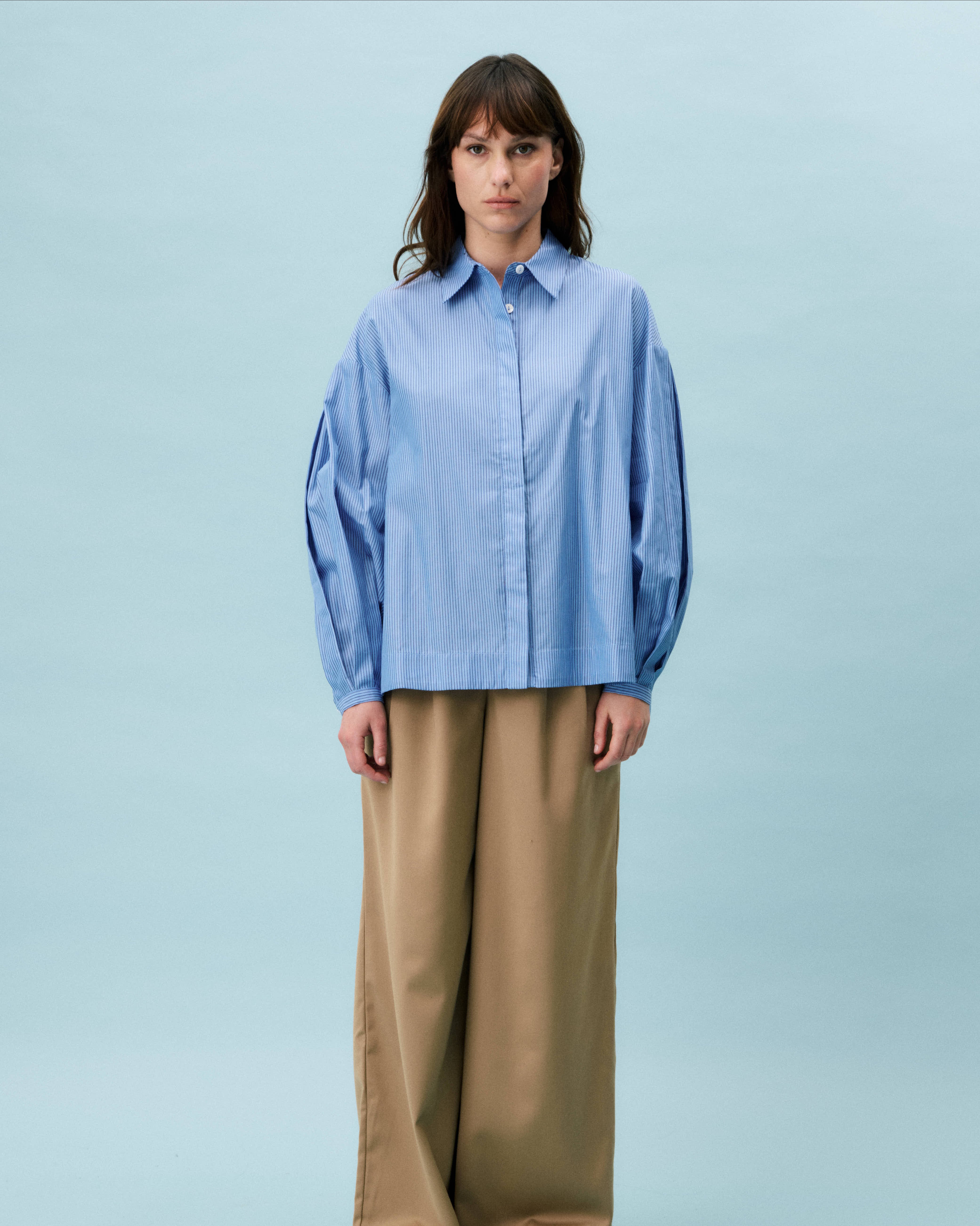 FRNCH Libellule Blouse Light Blue Stripe Blouses