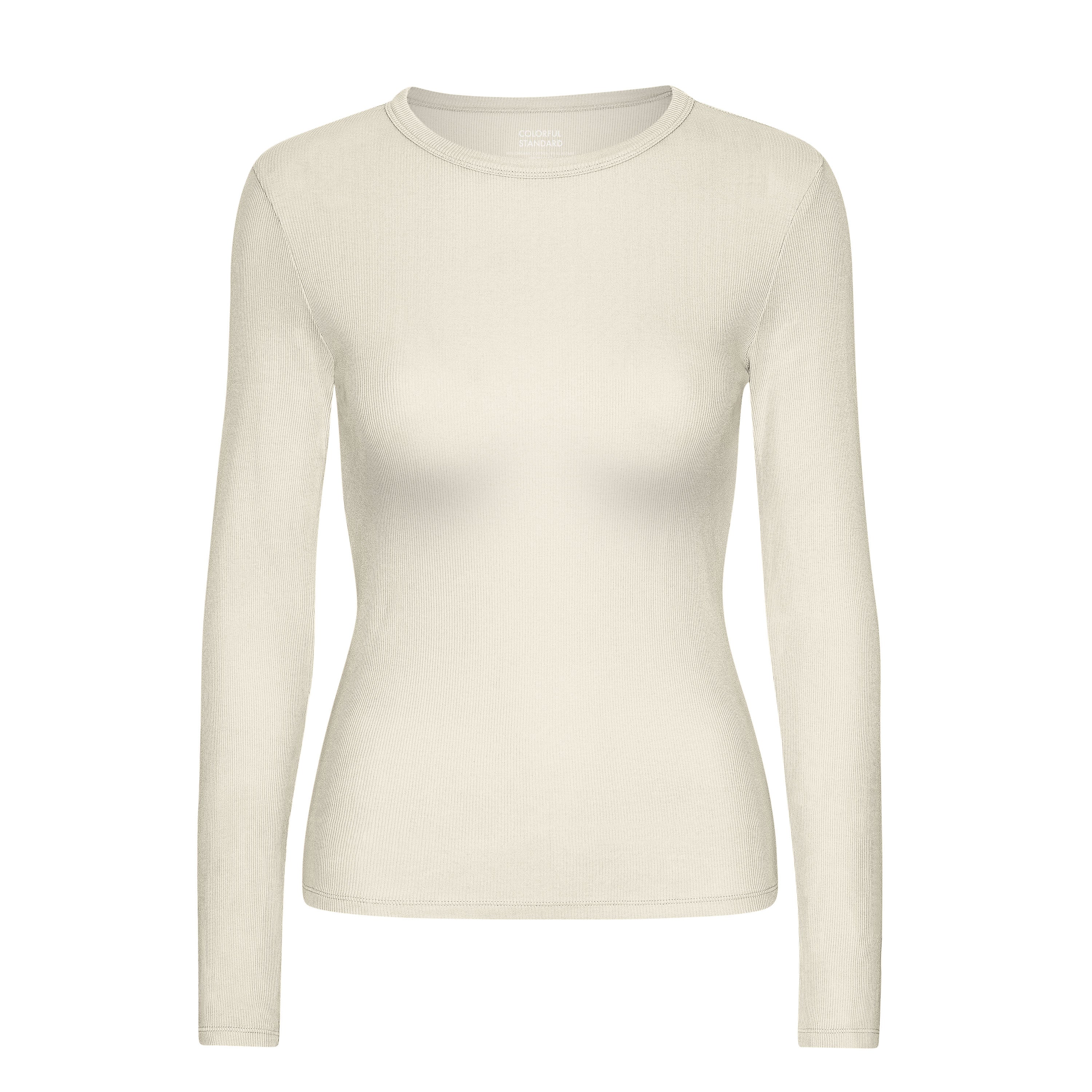 Colorful Standard Women Organic Rib LS T-Shirt Ivory White T-shirts