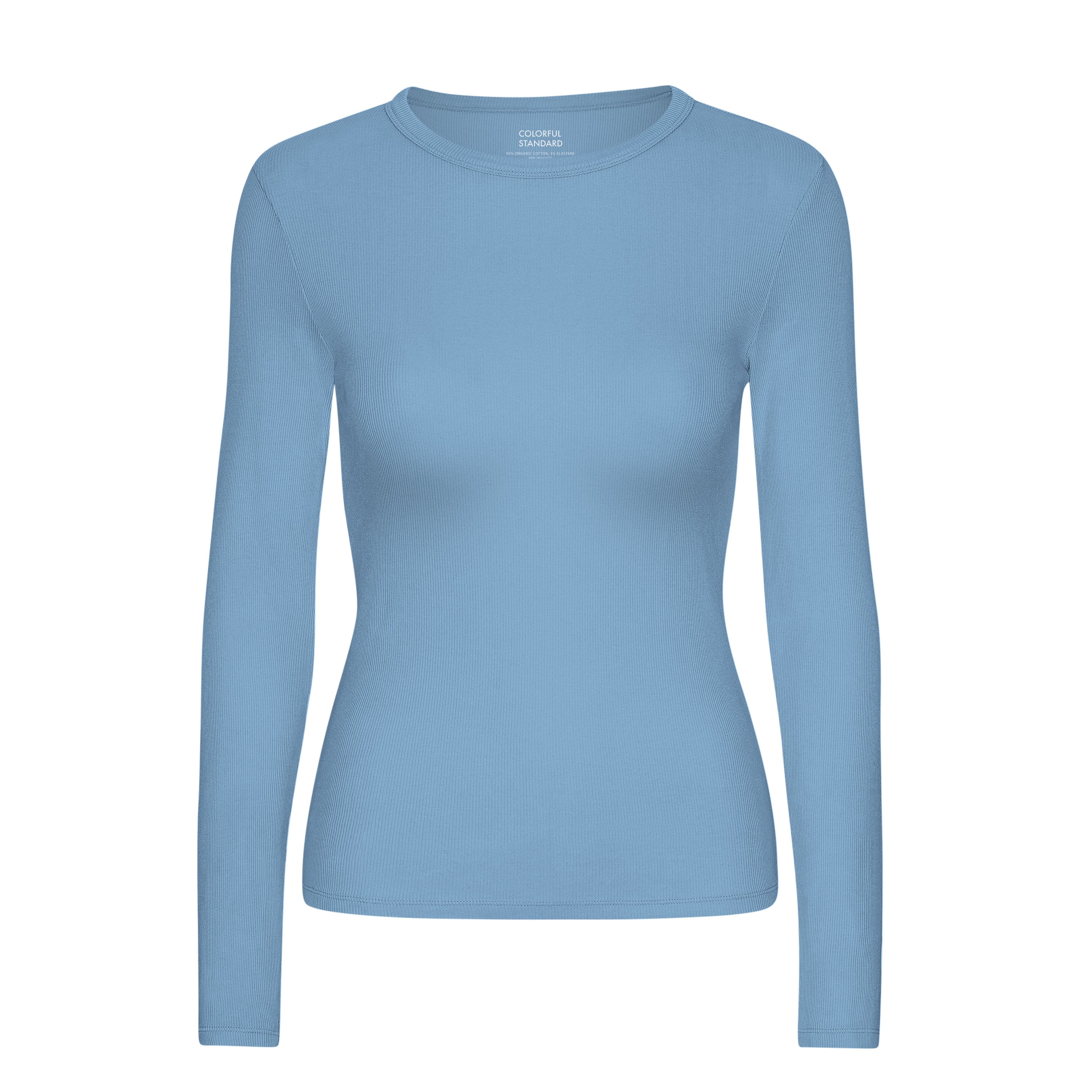 Colorful Standard Women Organic Rib LS T-Shirt Seaside Blue T-shirts