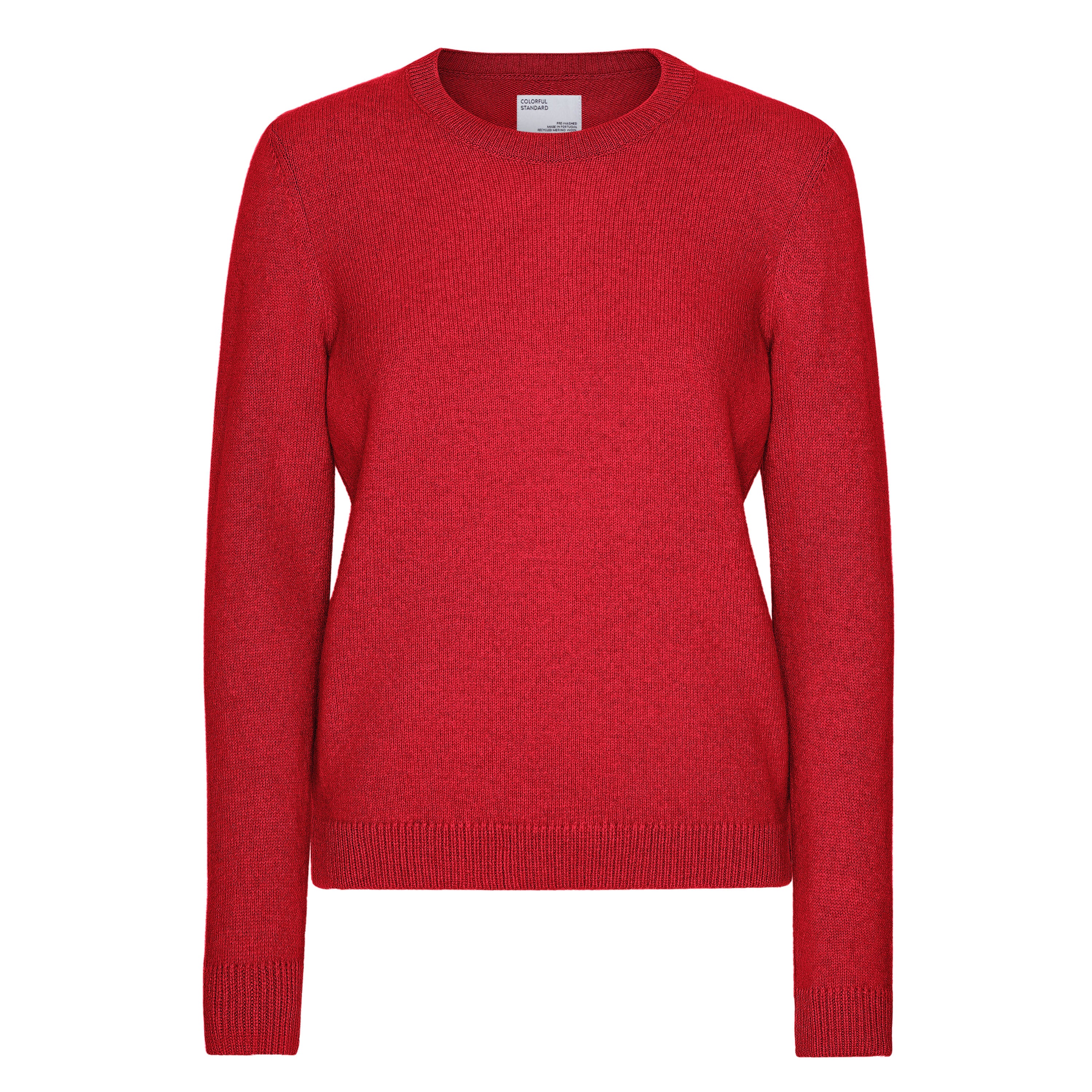 Colorful Standard Classic Merino Wool Crew Red Tangerine Truien & Vesten