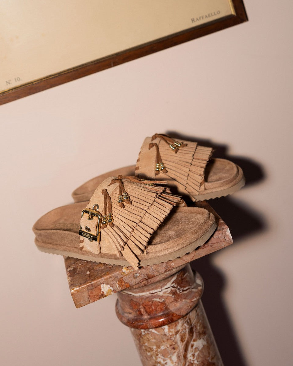Colors of California Suede Sandalen Fringe