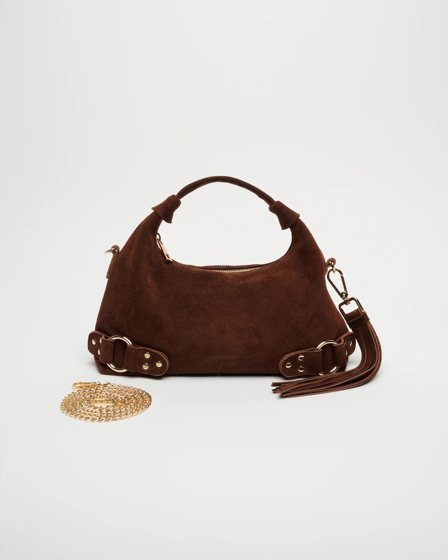 Núnoo Dandy Fringe Suede Dark Brown w. Gold Tassen