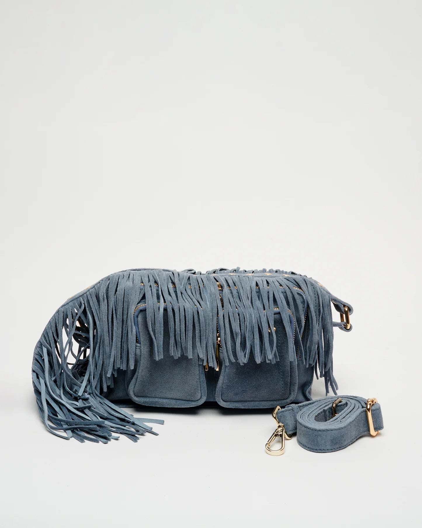 Núnoo Ellie Fringe Suede Jeans w. Gold Accessoires