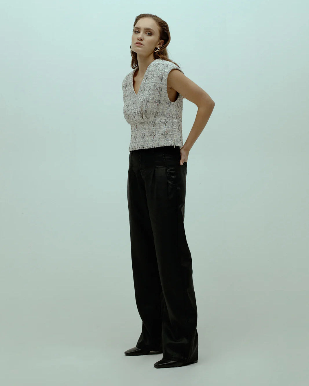 Homage to Denim Flowy Coated Pleated Jeans Jeans