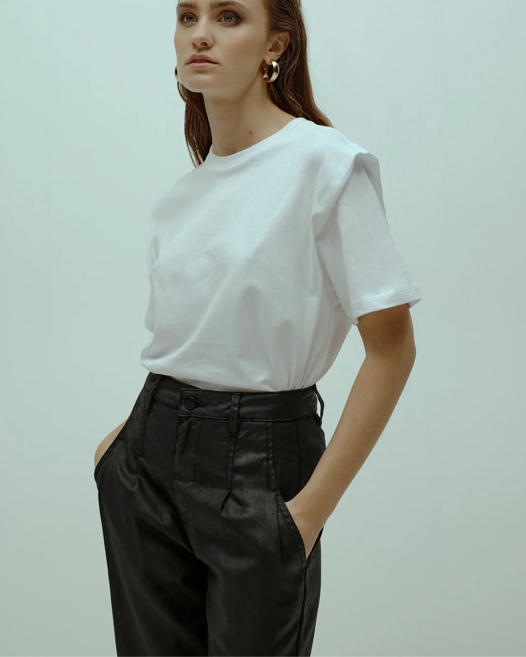 Homage to Denim Flowy Coated Pleated Jeans Jeans