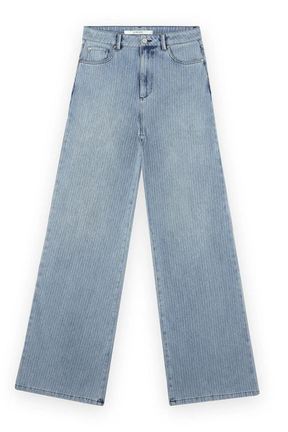 Homage to Denim James Striped Wide Leg Jeans Stripy Blue