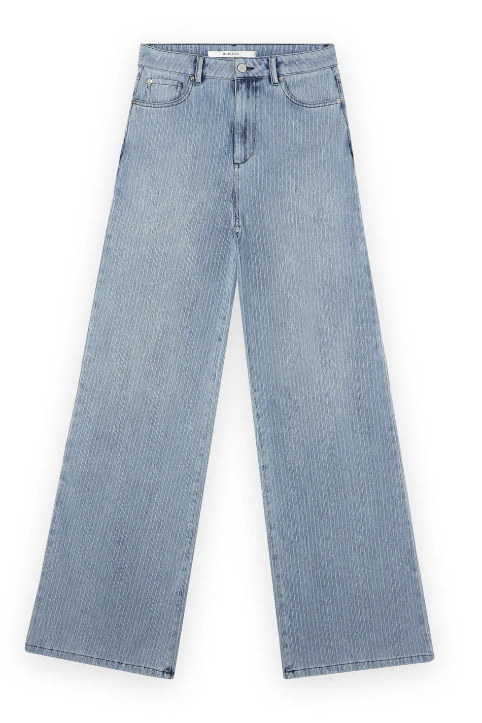 Homage to Denim James Striped Wide Leg Jeans Stripy Blue