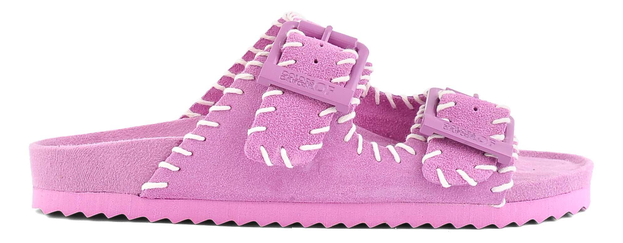 Colors of California Slofi Slippers Suede met Stiksel Pink