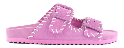 Colors of California Slofi Slippers Suede met Stiksel Pink