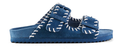 Colors of California Slofi Slippers Suede met Stiksel Teal