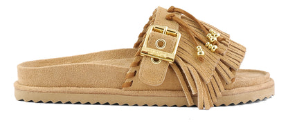Colors of California Suede Sandalen Fringe Mud