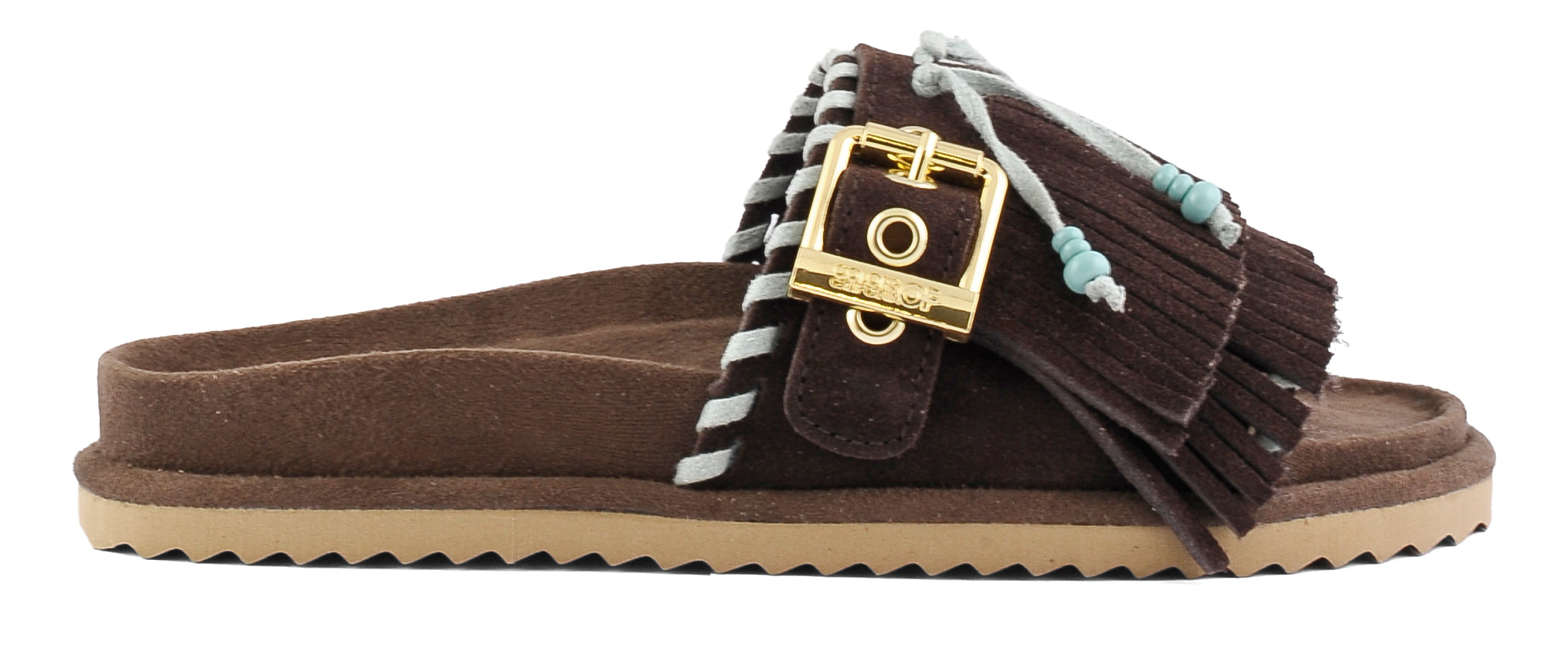 Colors of California Suede Sandalen Fringe Mokka Schoenen